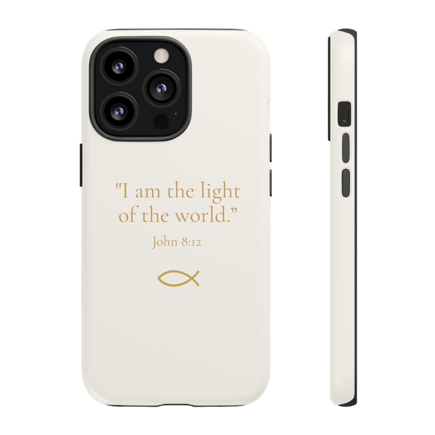 "The Light of the World" โ John 8:12 Phone Case โ Ivory White