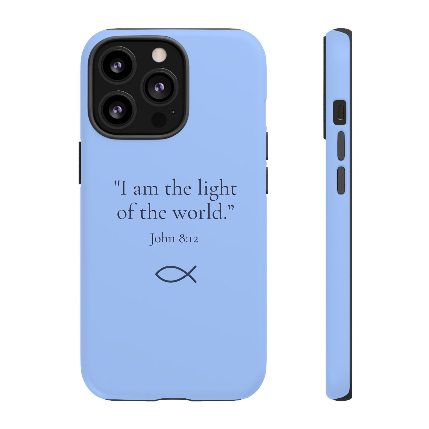 “The Light of the World” – John 8:12 Phone Case – Celestial Blue