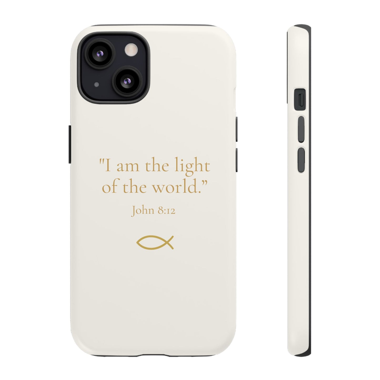 "The Light of the World" โ John 8:12 Phone Case โ Ivory White