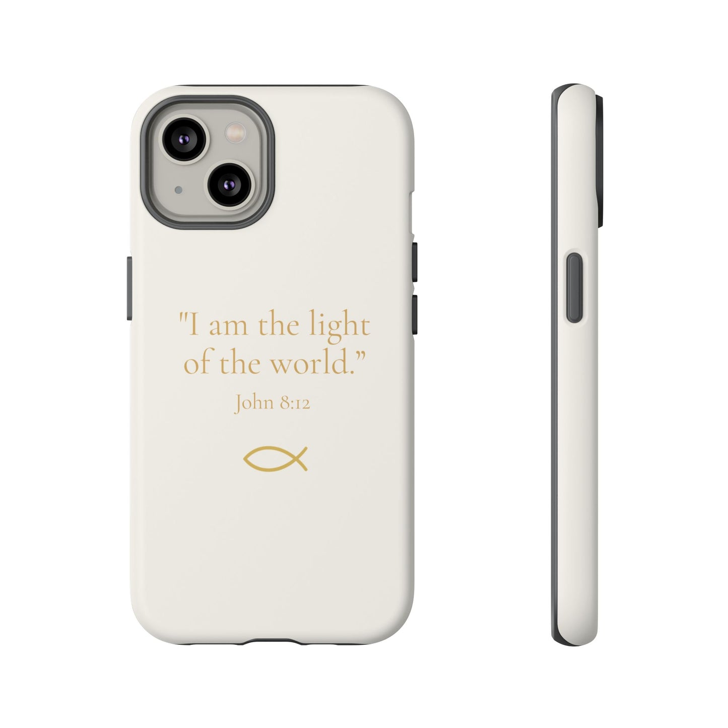 "The Light of the World" โ John 8:12 Phone Case โ Ivory White