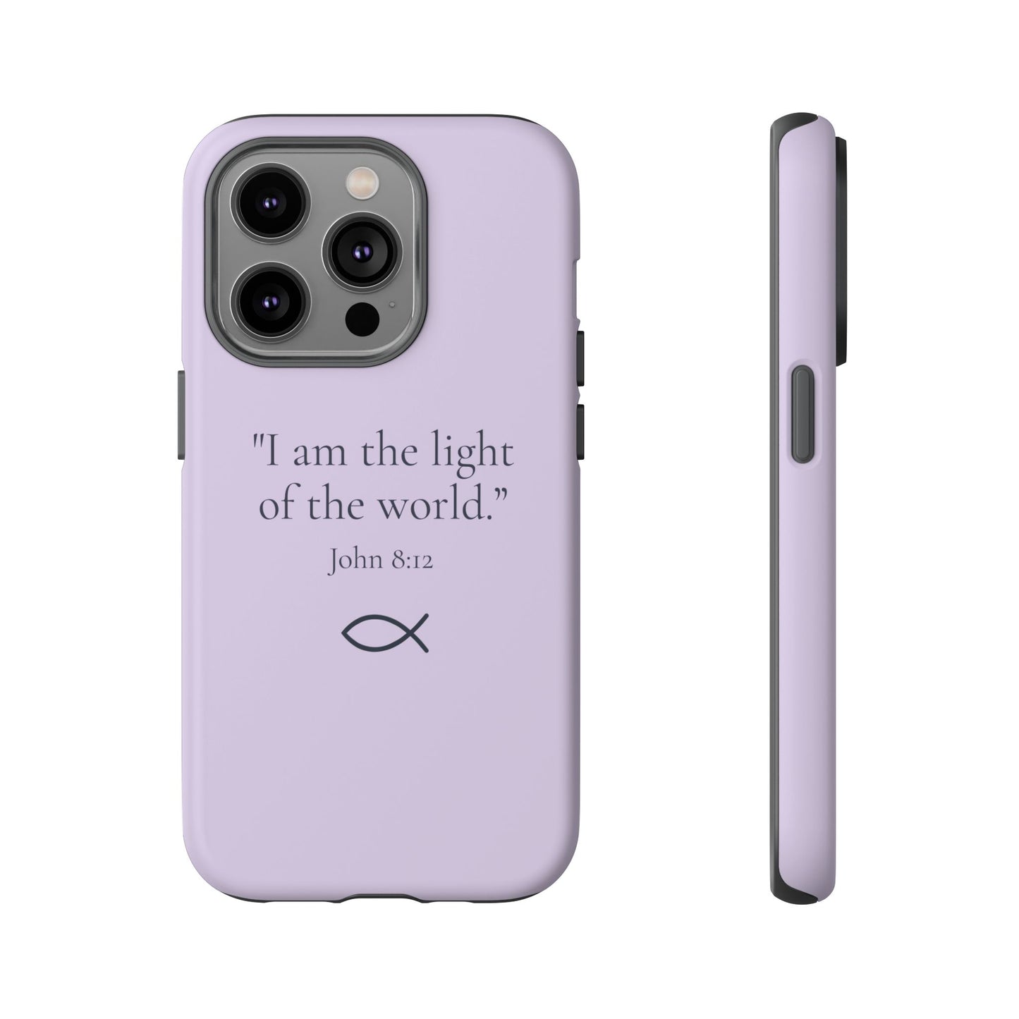 “The Light of the World” – John 8:12 Phone Case – Light Lavender
