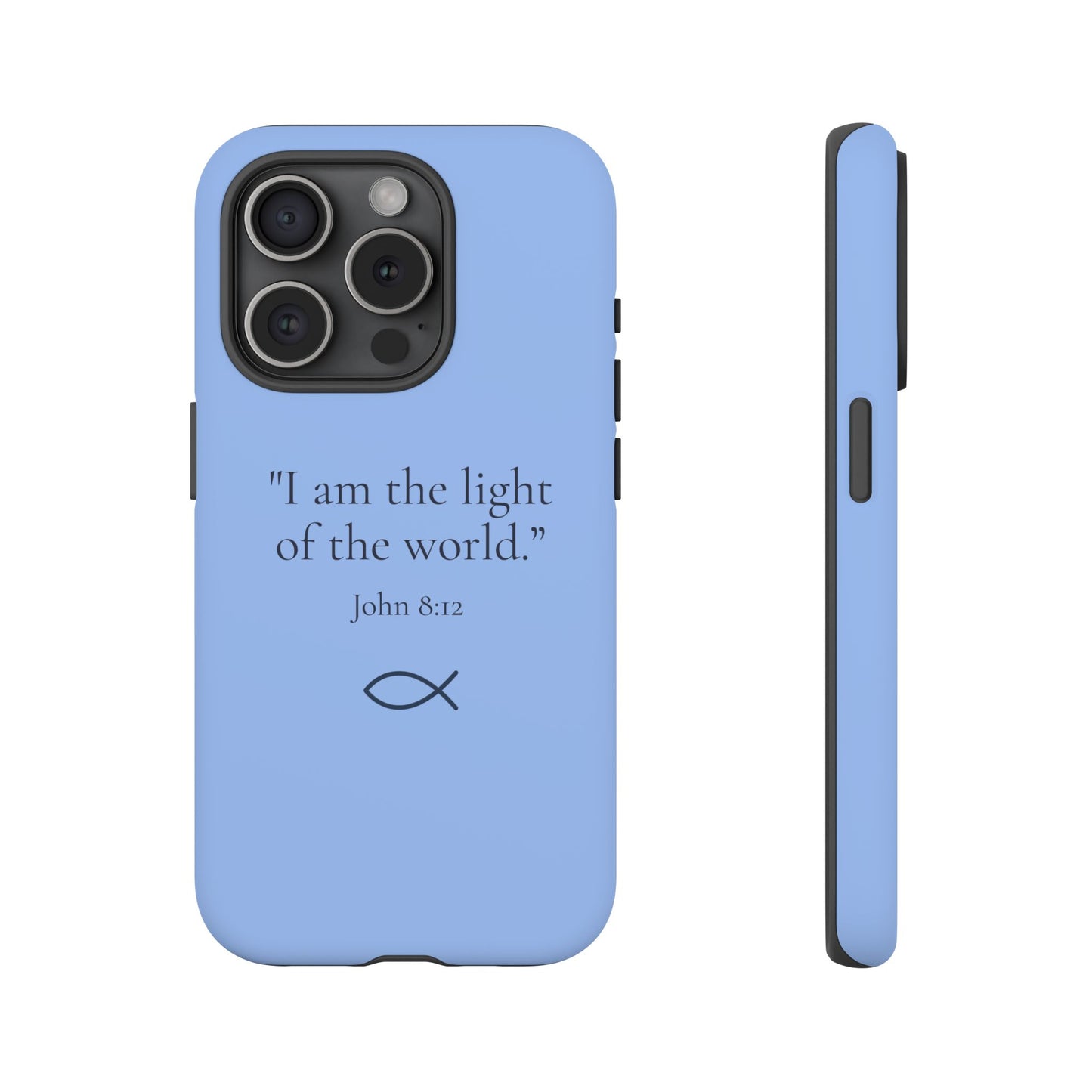 “The Light of the World” – John 8:12 Phone Case – Celestial Blue