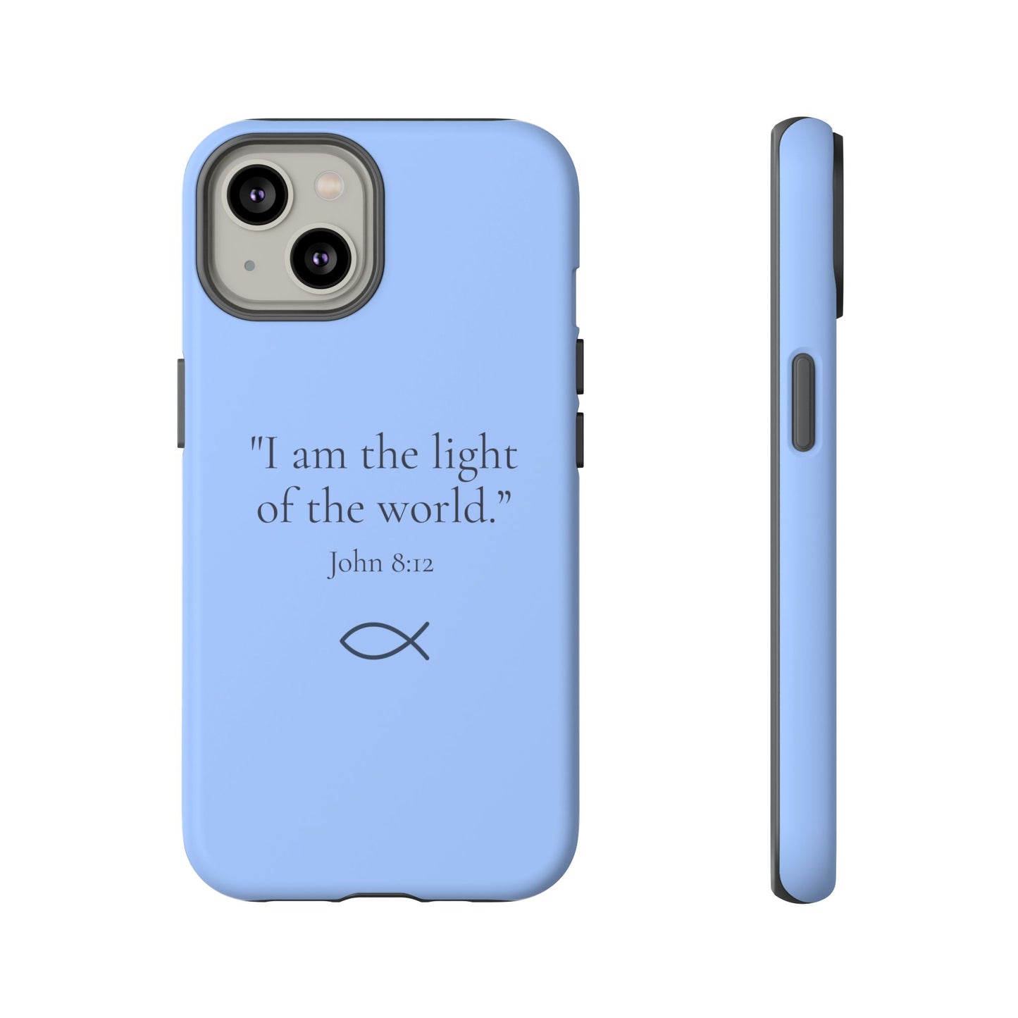 “The Light of the World” – John 8:12 Phone Case – Celestial Blue