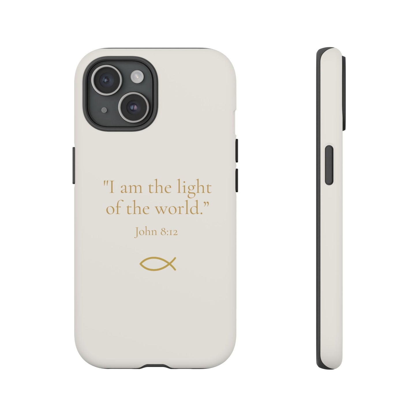 "The Light of the World" โ John 8:12 Phone Case โ Ivory White