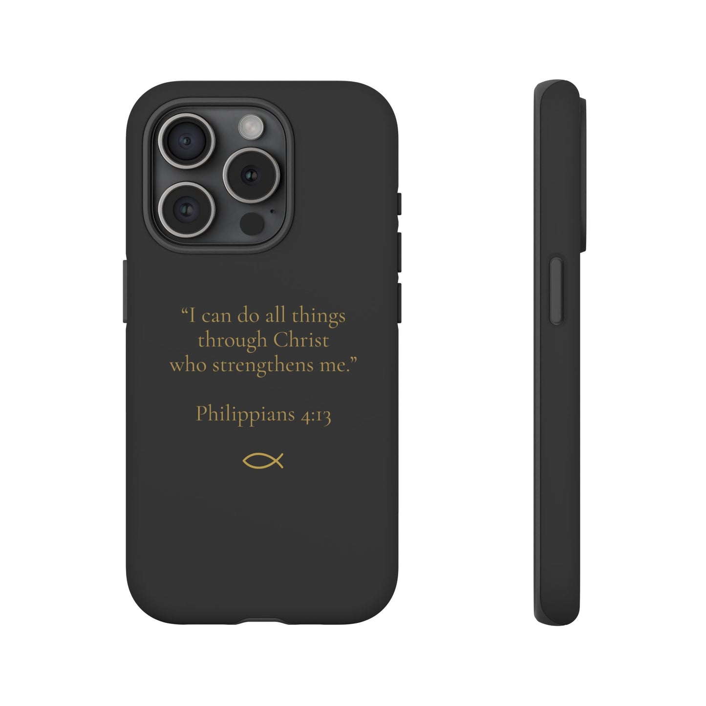 “I Can Do All Things” - Philippians 4:13 Phone Case - Charcoal Black