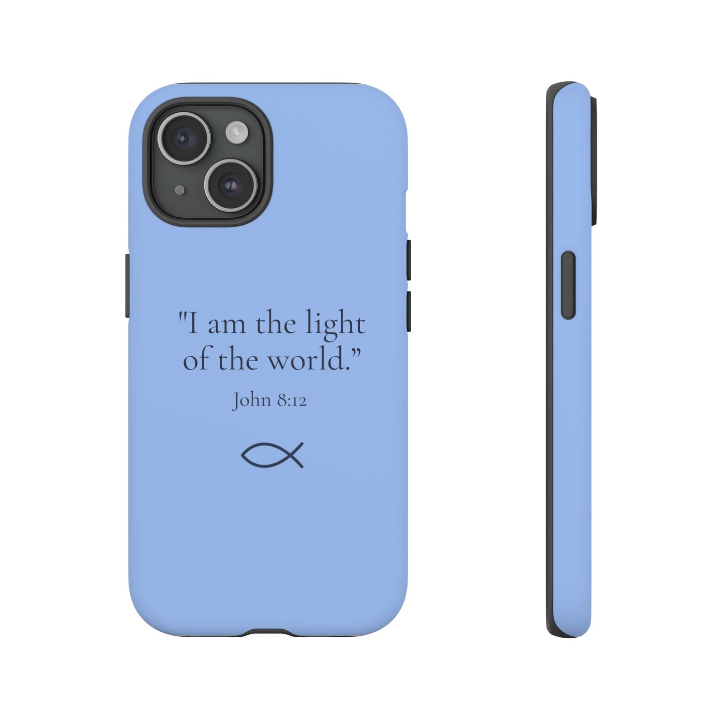 “The Light of the World” – John 8:12 Phone Case – Celestial Blue