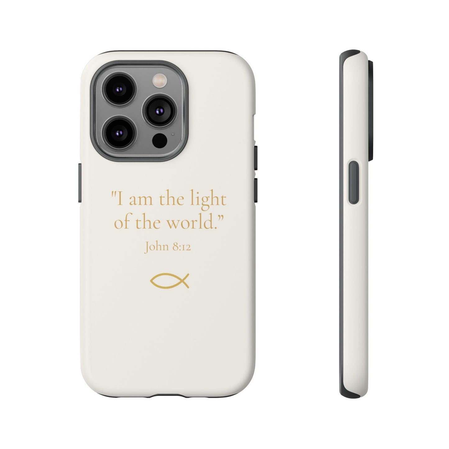"The Light of the World" โ John 8:12 Phone Case โ Ivory White