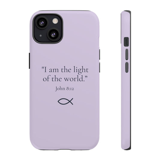 “The Light of the World” – John 8:12 Phone Case – Light Lavender